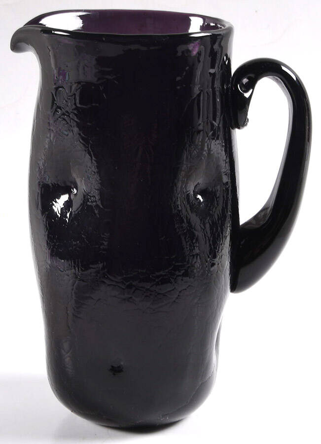Pitchers & Jugs #7018 Crackled Dimple Pitcher 9"-11" by Blenko-1