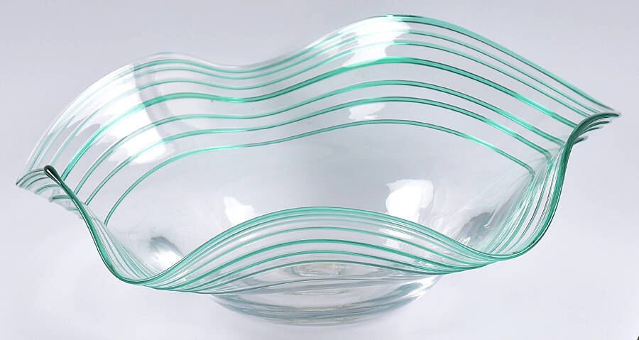 Bowls & Centerpieces #9811L 11" Bowl with Applied Swirls by Blenko-1