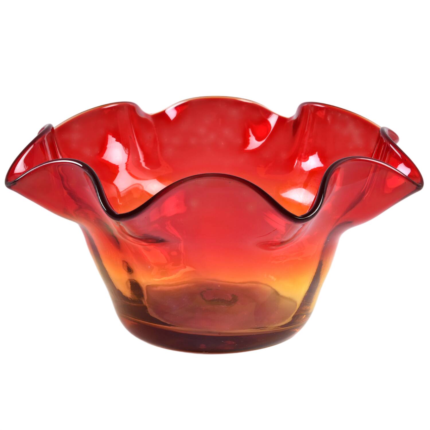 Bowls & Centerpieces #3744X 7'' Crimped Bowl by Blenko-1