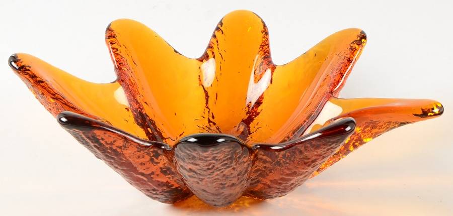 Bowls & Centerpieces #2303 7" Textured Star Bowl by Blenko-1