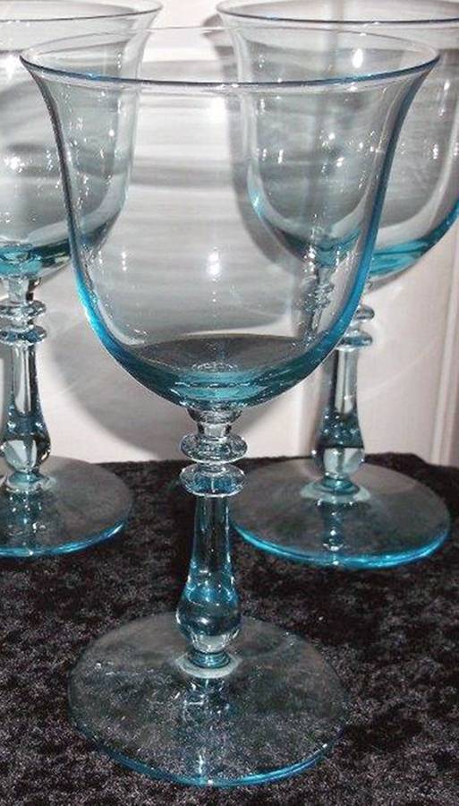 784-Blue (Cerulean) Water Goblet by Bryce-1