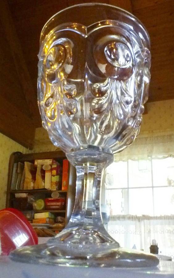 Bullseye with Fleur de Lis Water Goblet by Boston & Sandwich-1