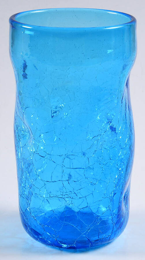 Tumblers (Various Colors and Lines) #418L16 Oz Crackled Flat Tumbler by Blenko-1