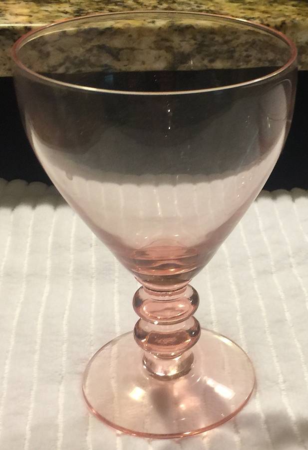 688 Pink Water Goblet by Bryce-1