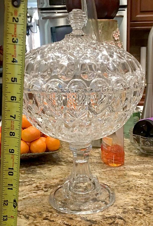 Victoria 15" Tall Compote No Lid by Bakewell, Pears, Black-1