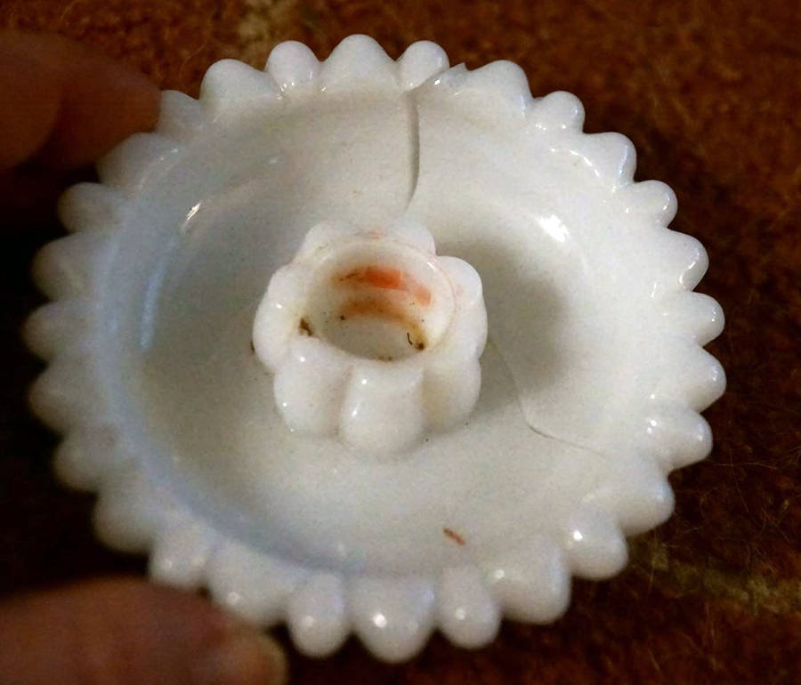 226 Milkglass Single Light Candlestick by Brooke Glass Company-1