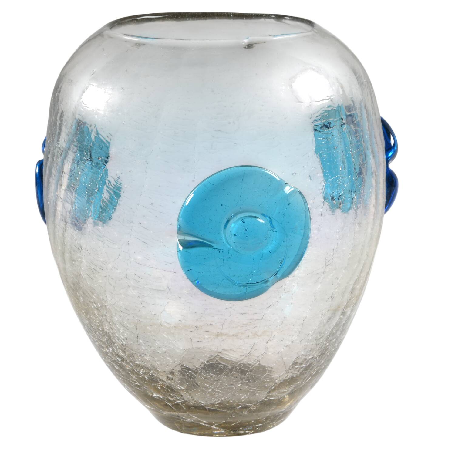Wild Rose #423S 8" Crackled Flower Vase by Blenko-1