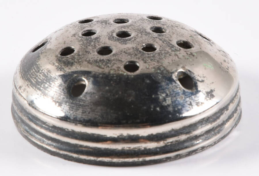 Mary Gregory Metal Lid for Sugar Shaker by Bohemia Crystal-Crystalex-1
