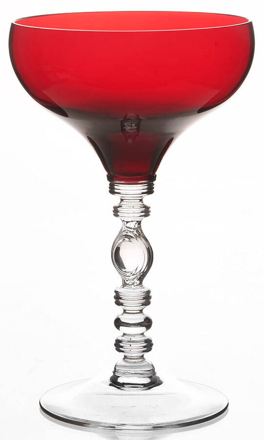 Tally Ho (Ruby Bowl, Clear Stem, Stem 1402) Champagne/Tall Sherbet by Cambridge-1