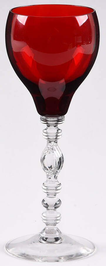 Tally Ho (Ruby Bowl, Clear Stem, Stem 1402) Cordial Glass by Cambridge-1