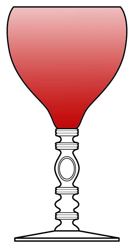 Tally Ho (Ruby Bowl, Clear Stem, Stem 1402) Water Goblet by Cambridge-1
