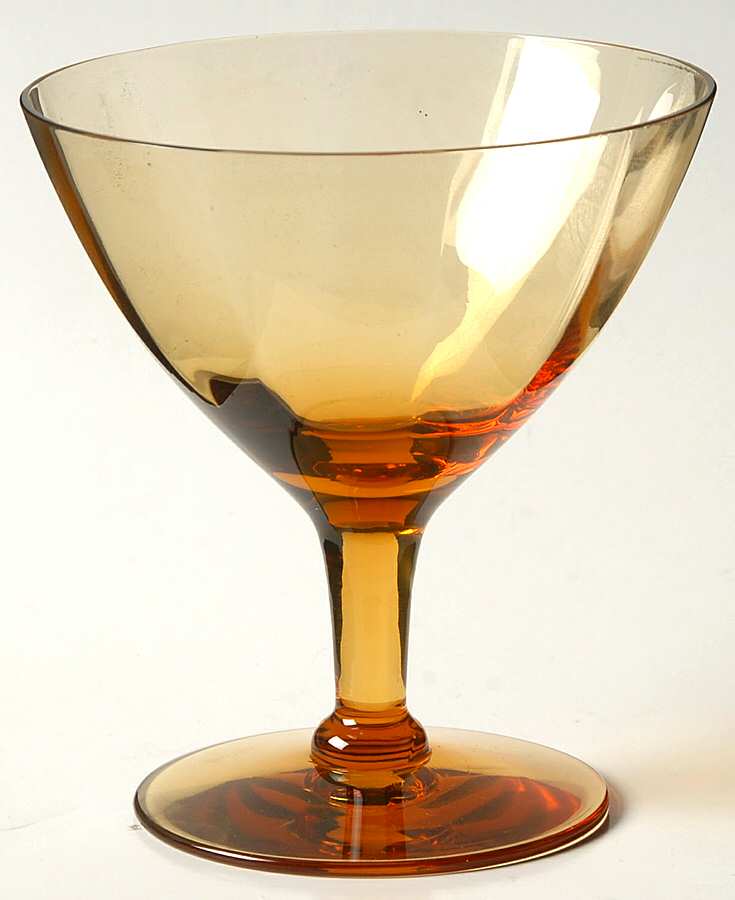 3051 Amber (Non Optic) Low Sherbet by Cambridge-1
