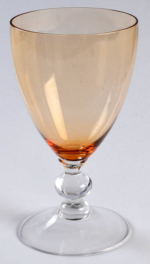 3103 Amber (Clear Stem) Water Goblet by Cambridge-1