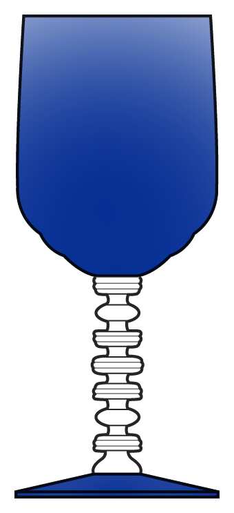 3112 Blue (Cobalt), (Bowl and Foot) Water Goblet by Cambridge-1