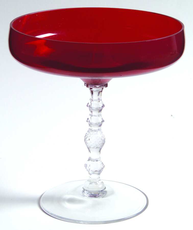 3122 Ruby Round Compote (Height X Width) by Cambridge-1