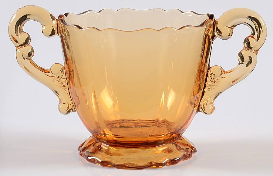 3400 Amber 3400/68 Open Footed Sugar by Cambridge-1