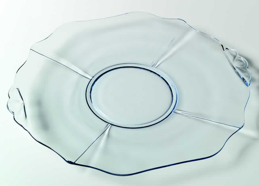 3400 Blue 10" 2 Handled Plate (Shape 3400) by Cambridge-1