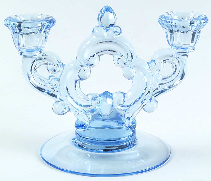 3400 Blue 3400/647 2 Light Candlestick (Round Base) by Cambridge-1