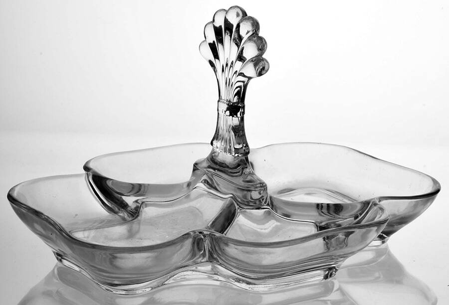 3400 Clear 3400 Four Part Relish with Center Handle by Cambridge-1