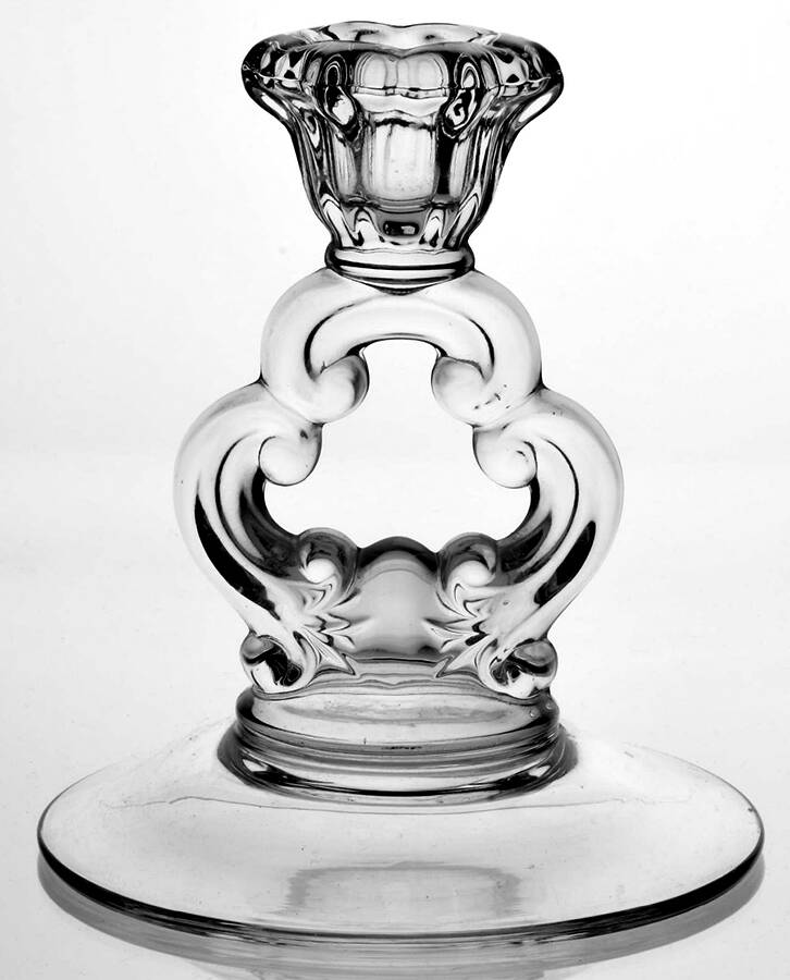 3400 Clear 5" KeyHole Candlestick w/Round Base by Cambridge-1