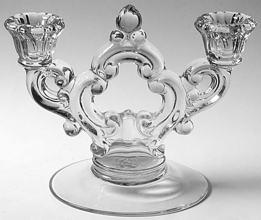 3400 Clear 3400/647 2 Light Candlestick (Round Base) by Cambridge-1