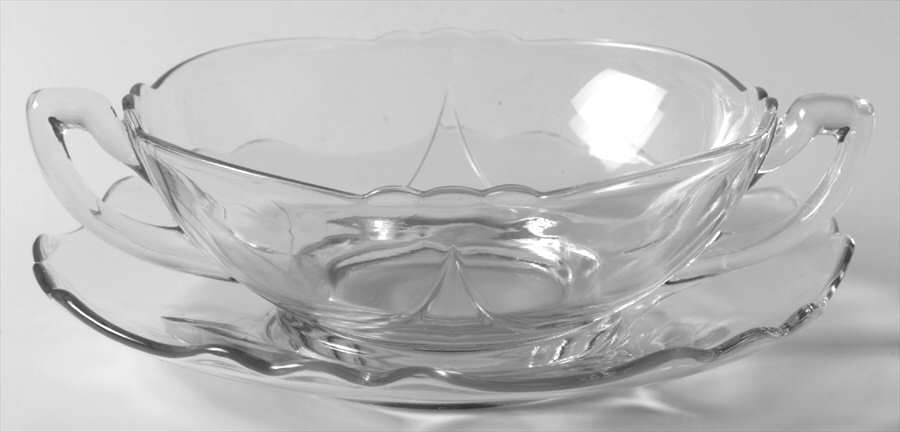 3400 Clear Cream Soup & Saucer Set (Shape 3400) by Cambridge-1