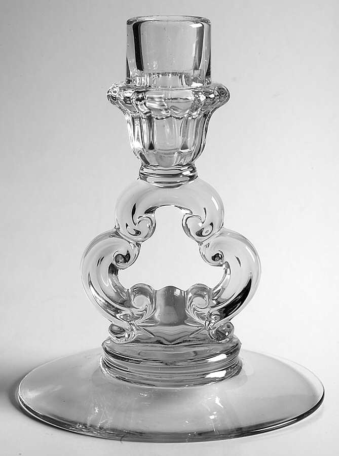 3400 Clear Keyhole Candelabrum, No Bobeche Or Prisms by Cambridge-1
