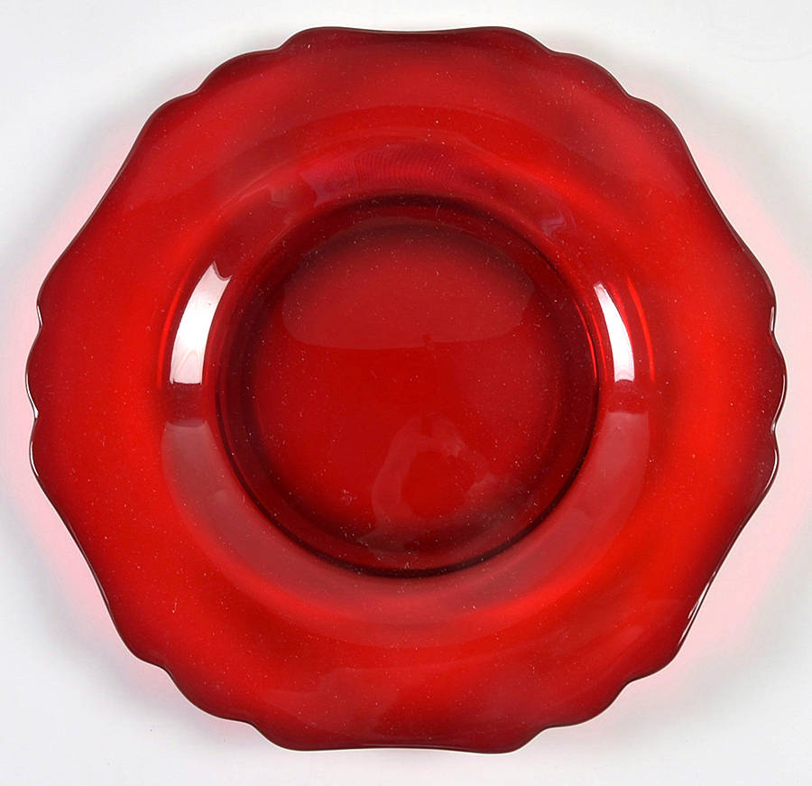3400 Ruby Footed 8" Salad Plate (Shape 3400) by Cambridge-1