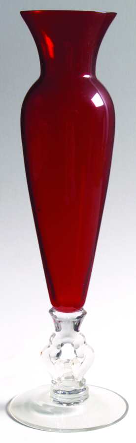 3400 Ruby 12" Keyhole-Stem Footed Vase by Cambridge-1