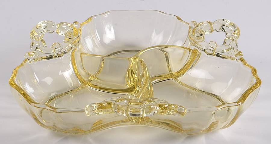 3400 Yellow 3400/91 3 Part Candy/Relish by Cambridge-1