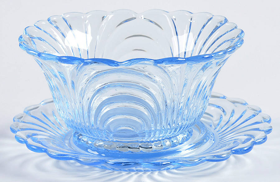 Alpine Blue (Stem 300) Mayonnaise Bowl and Underplate by Cambridge-1