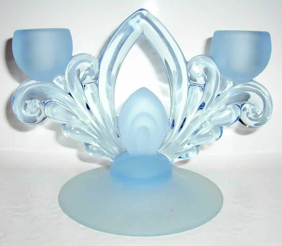 Alpine Blue (Stem 300) Double Light Candlestick by Cambridge-1