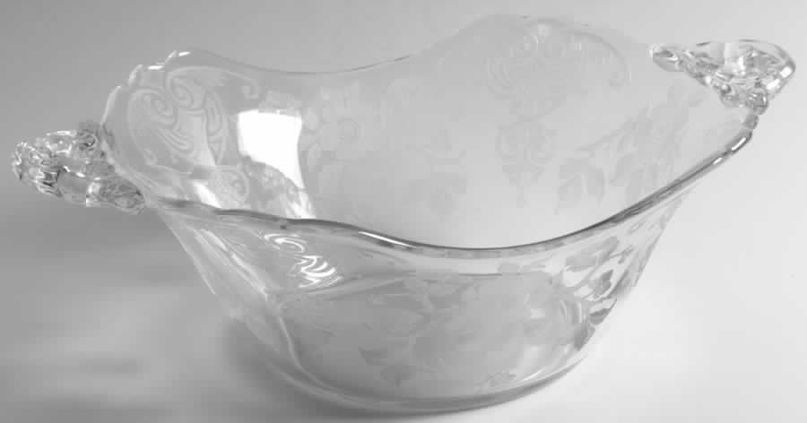 Apple Blossom Clear (Stem 3130) 12" Handled Bowl (3400 Shape) by Cambridge-1