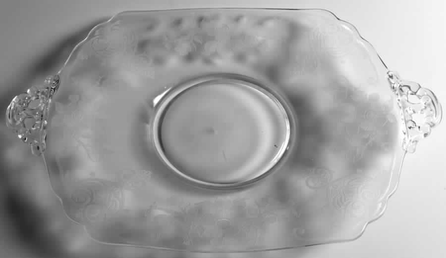 Apple Blossom Clear (Stem 3130) 16" Handled Plate (Shape 3400) by Cambridge-1