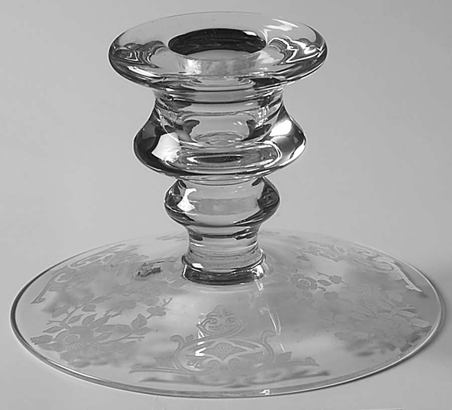 Apple Blossom Clear (Stem 3130) 3" Single Light Candlestick by Cambridge-1