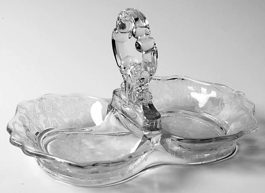 Apple Blossom Clear (Stem 3130) 3400 2 Part Center Handled Relish by Cambridge-1