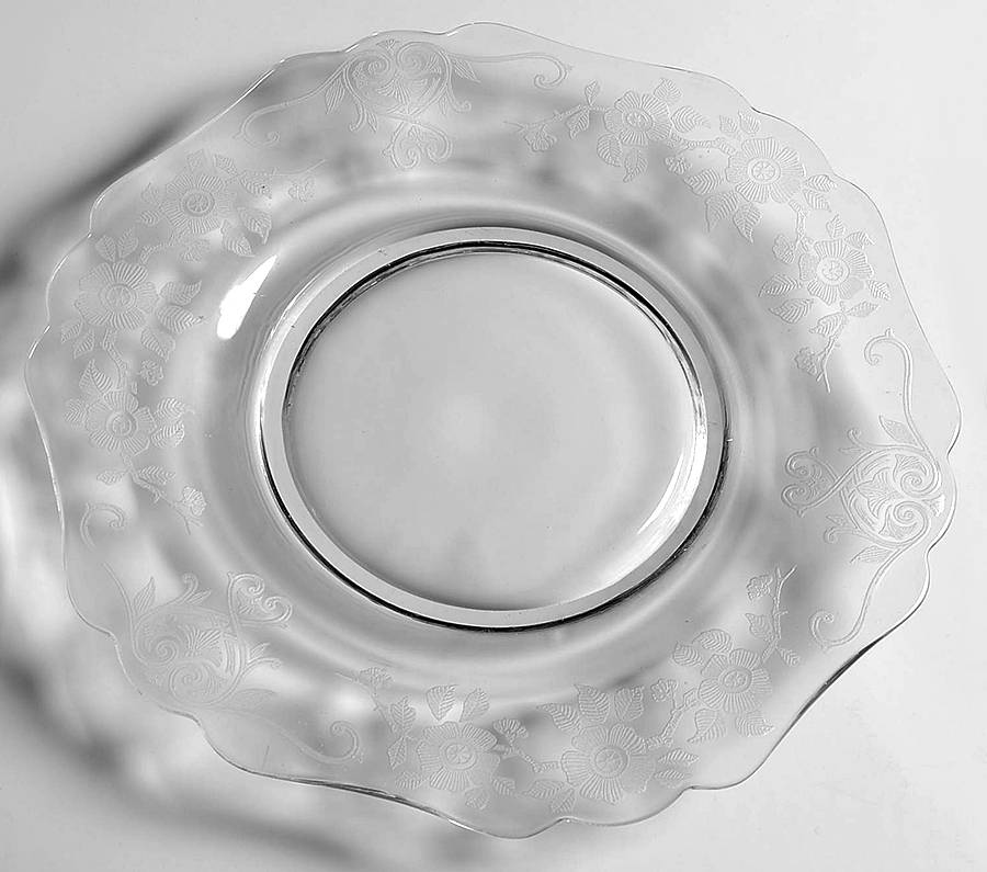 Apple Blossom Clear (Stem 3130) 8" Salad Plate (Shape 3400) by Cambridge-1