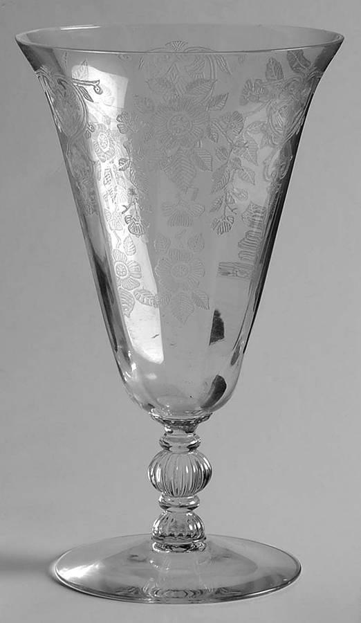 Apple Blossom Clear (Stem 3035) Low Water Goblet by Cambridge-1