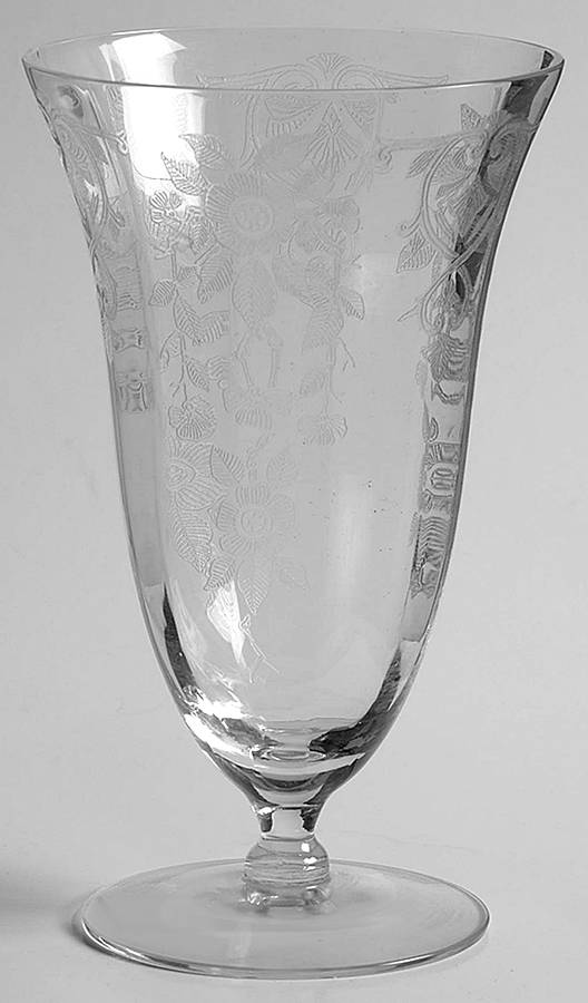 Apple Blossom Clear (Stem 3035) Footed Tumbler by Cambridge-1
