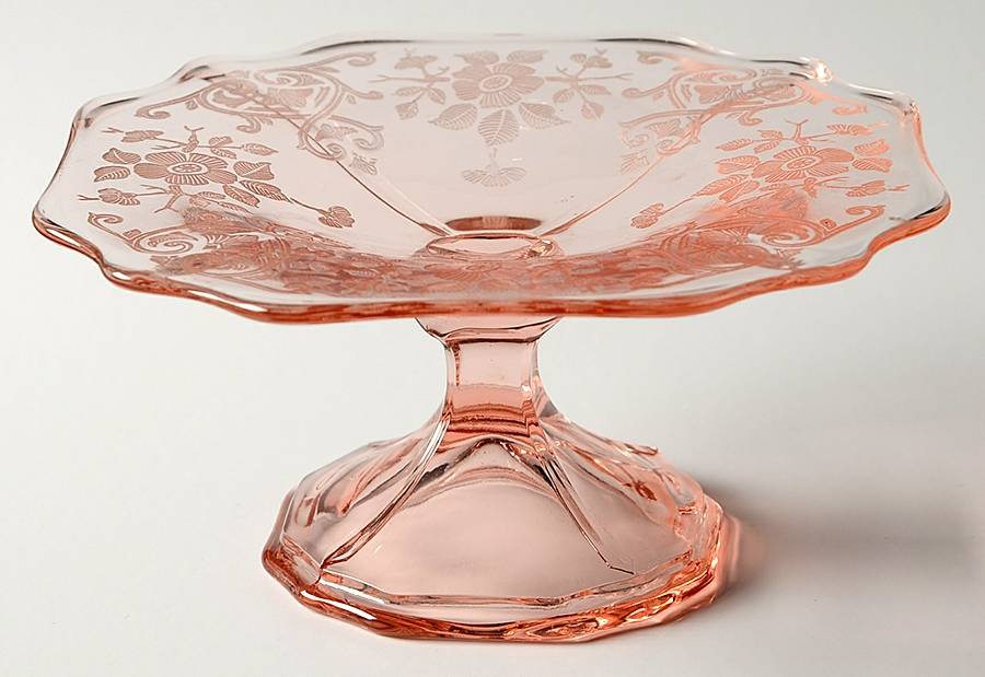 Apple Blossom Pink (Stem 3130) Cheese Stand (Shape 3400) by Cambridge-1