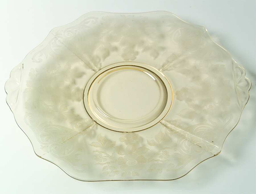 Apple Blossom Yellow (Stem 3130) Cheese & Cracker Plate-Shape 3400 by Cambridge-1
