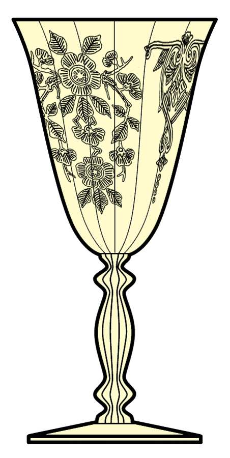 Apple Blossom Yellow (Stem 3130) Water Goblet by Cambridge-1