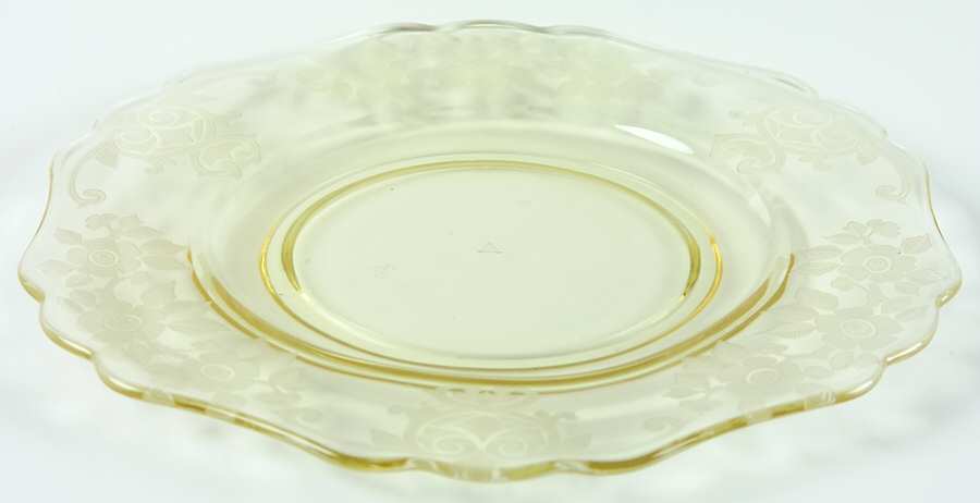 Apple Blossom Yellow (Stem 3130) Shape 3400 9 1/2" Dinner Plate by Cambridge-1