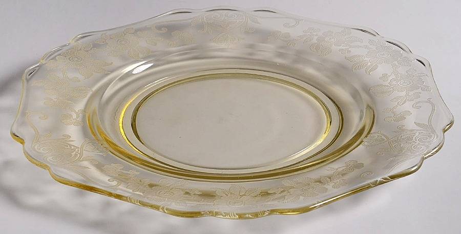 Apple Blossom Yellow (Stem 3130) 8" Salad Plate (Shape 3400) by Cambridge-1