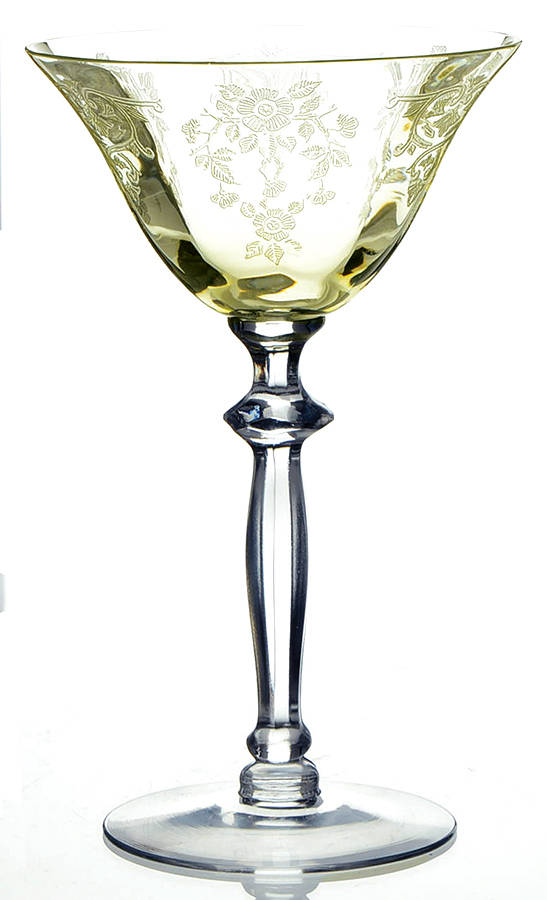 Apple Blossom Yellow (Stem 3120) Champagne/Tall Sherbet by Cambridge-1