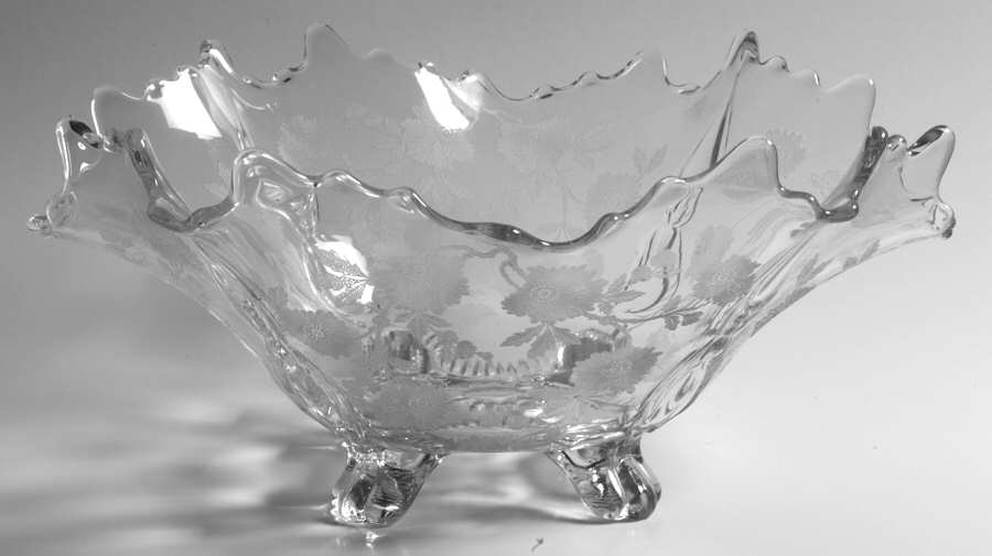 Blossom Time  Martha 447 12" 4 Toed Basket Shape Bowl by Cambridge-1