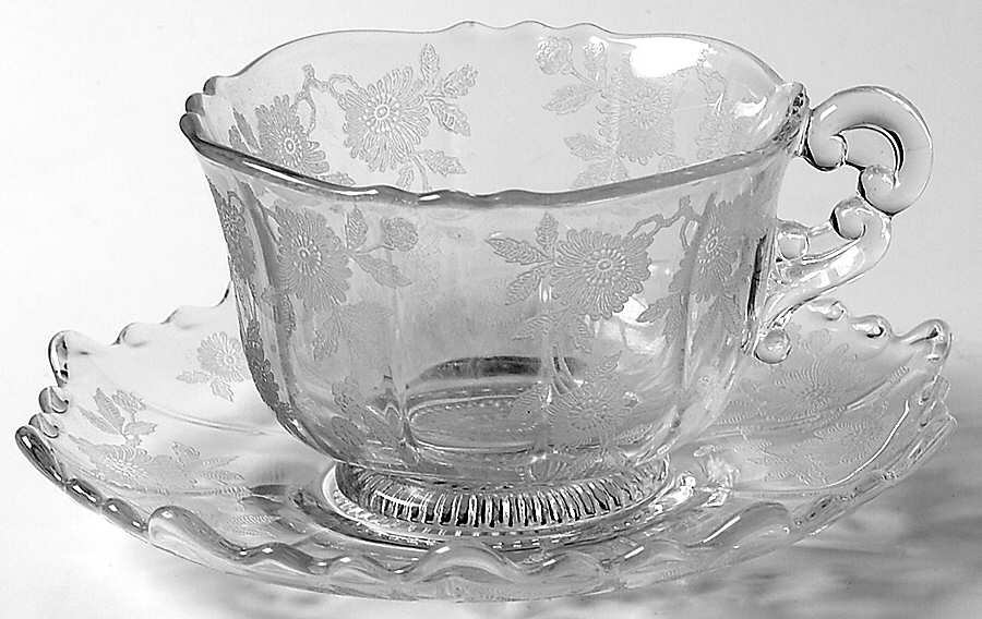 Blossom Time  Martha/101 Footed Cup and Saucer Set by Cambridge-1