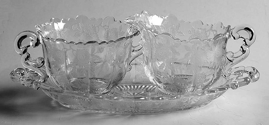Blossom Time  Rib Ft Cream & Open Sugar on Tray (Martha/253) by Cambridge-1