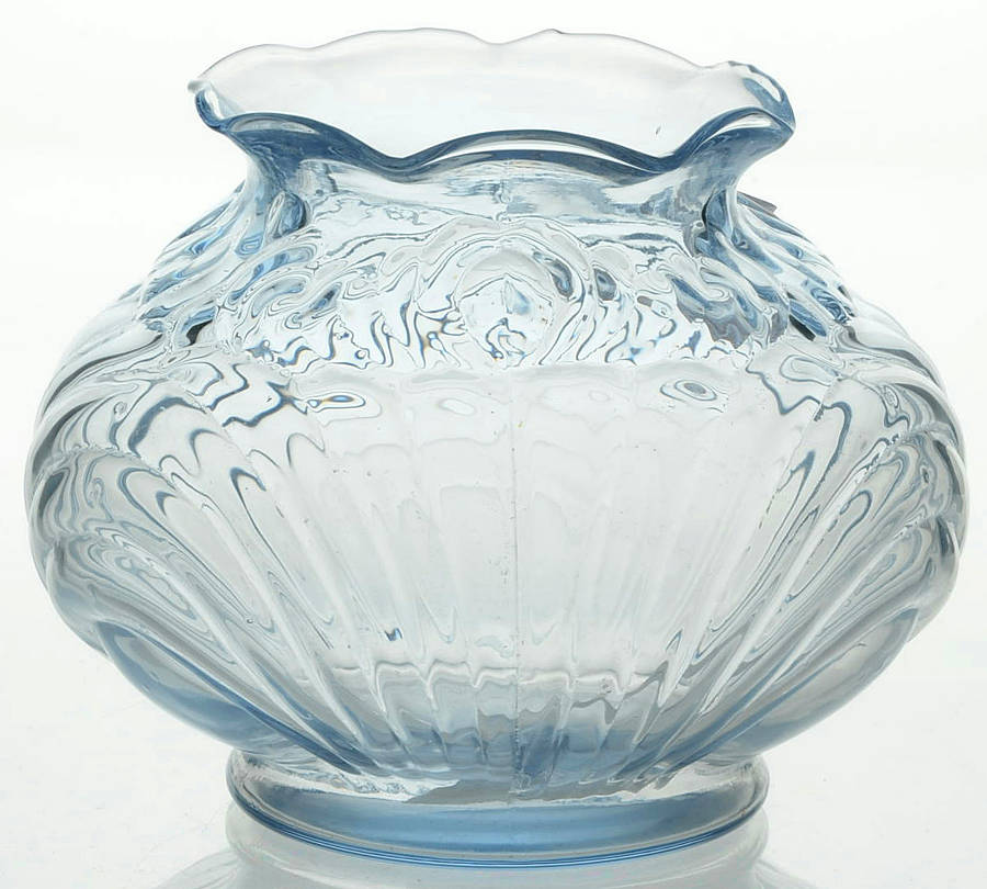 Caprice Moonlight Blue (Stem 300) 3"-4" Squat Ruffled Vase by Cambridge-1