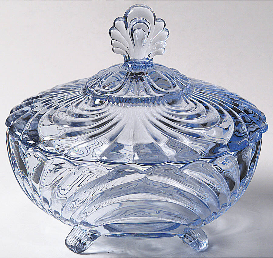 Caprice Moonlight Blue (Stem 300) 3-Footed Candy Dish with Lid by Cambridge-1